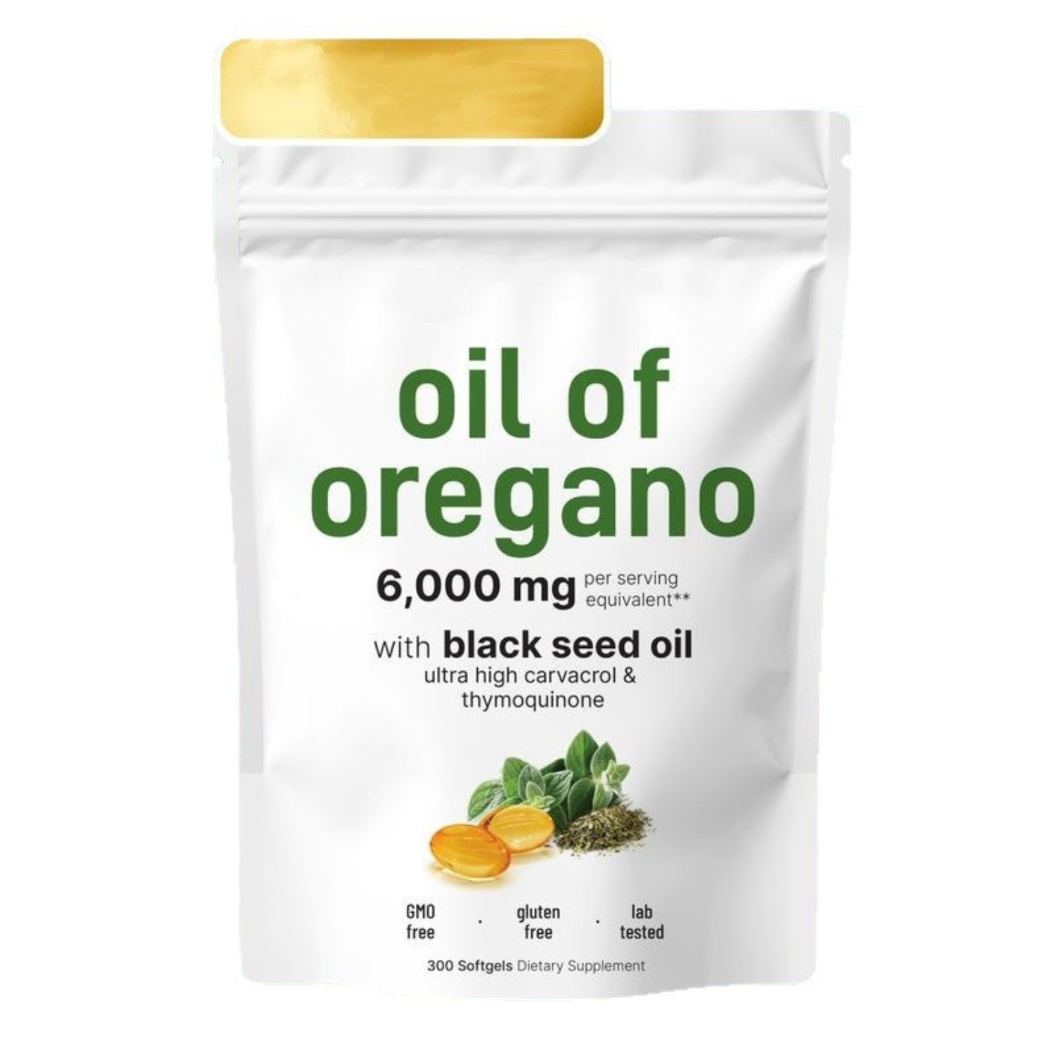 Oregano oil softgels 300 count (white label)