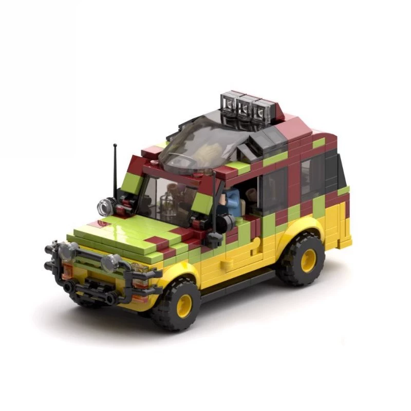 MOC-совместимый LEGO маленький гранулированный строительный набор для автомобилей Юрского парка Jeep 25912 Камуфляж Форд