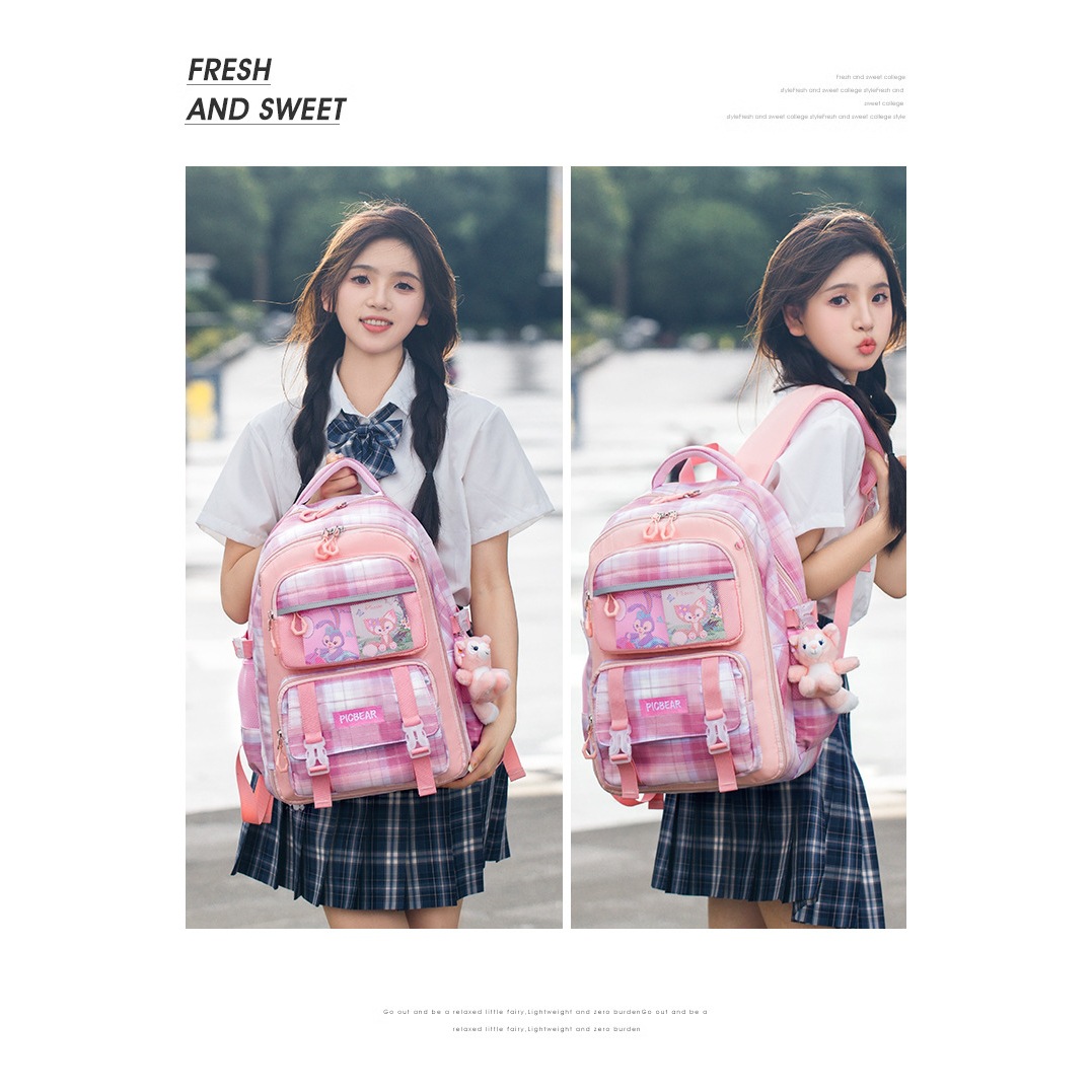 Refrigerador tipo mochila escolar para niños niñas escolares ligeras para niñas 1 - 3 - 6 grados 2 niñas mochila de gran capacidad