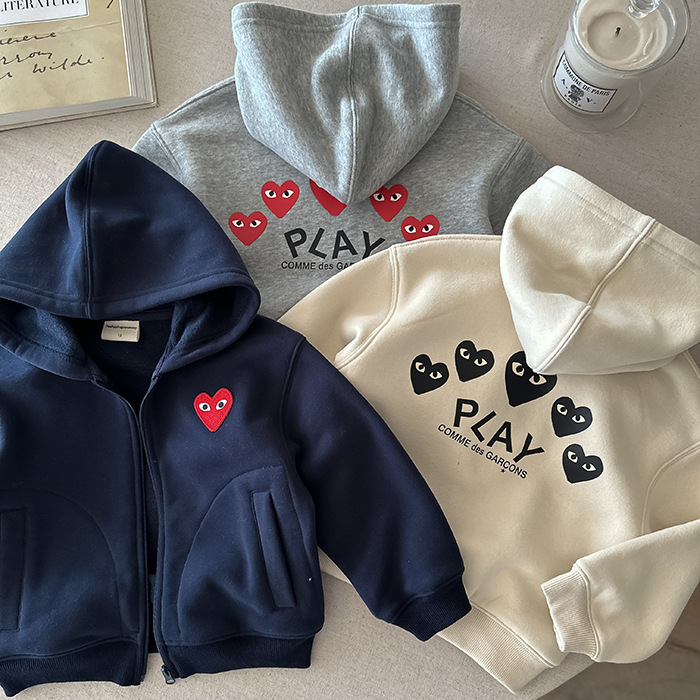 Niños chaquetas con capuzas de otoño y invierno chaquetas de niños cardigans de veludo de estilo extranjero baby love chaquetas de veludo de mujer