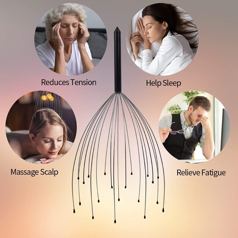 Cross-Border 20-Claw Head Massager, Octopus Scalp Massage Claw, Soul Extractor Wire Head Scratcher