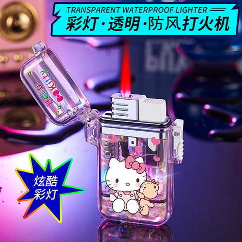 Cute windproof lighter with pink flame and glowing Kuromi girls creative personalized Valentine's Day gift for boyfriend