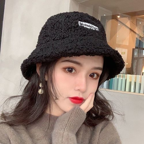 Cotton Cap Girl Autumn and Winter Warm Lamb Wool Fleece Fisherman Hat Korean Style Fashion Windproof and Coldproof Versatile Japanese Bucket Hat