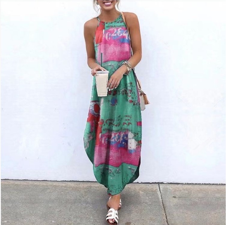 Solid Color Pattern Summer Season Women'S Gender Patchwork Design Simple Style Style Wholesale Women'S Simple Style Patchwork Solid Color Daily Round Neck Sleeveless Tuxedo Skirt