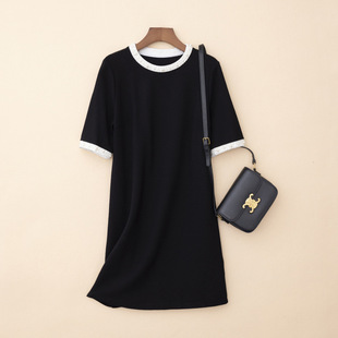Elegant French Hepburn Style New Round Neck Beaded Petite Fashionable Age-reducing Little Black Dress dress High-end Women's Clothing