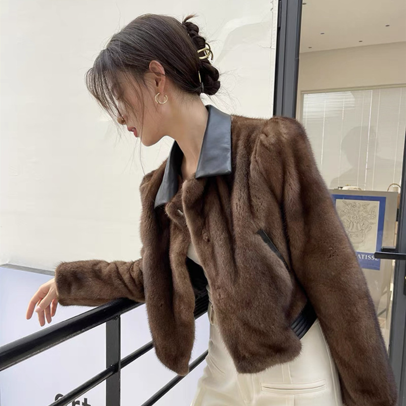 Women's Short Fur Coat 2023 New Style Faux Mink Young Style Fur Integrated Winter Eco-Friendly Mink Fur Coat