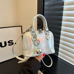手拎時尚貝殼包女2024夏季新款簡約單肩包潮休閒小眾斜挎包