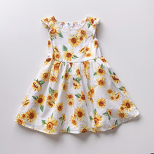 特价日单童装110-150女孩夏季飞袖连衣裙双层裙子juo尾货