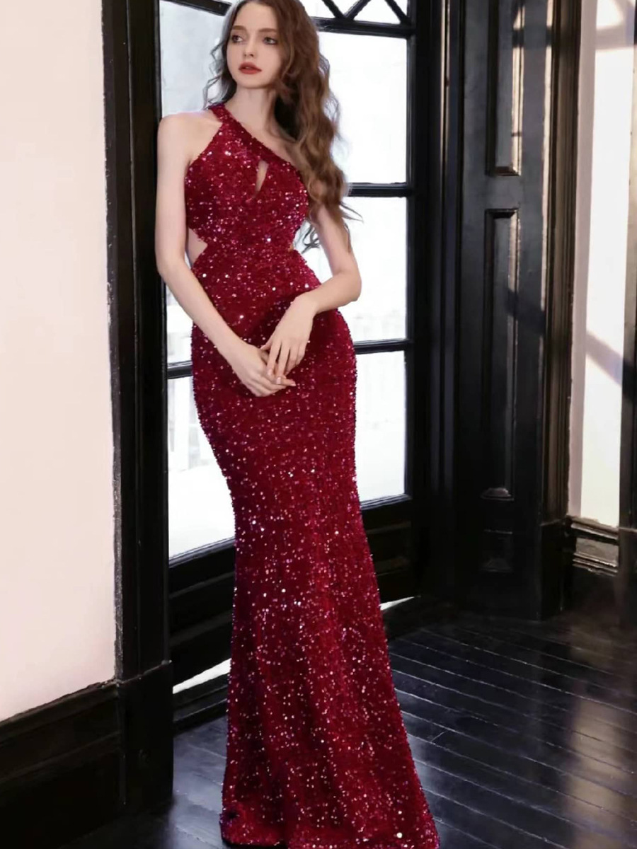 Europa y América primavera y el verano transfronterizo Comercio exterior nuevas mujeres sexy vestido Halter sin mangas delgado vestido de la envoltura