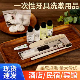 民宿酒店一次性秸秆竹炭专用护理牙膏牙刷牙具环保材质