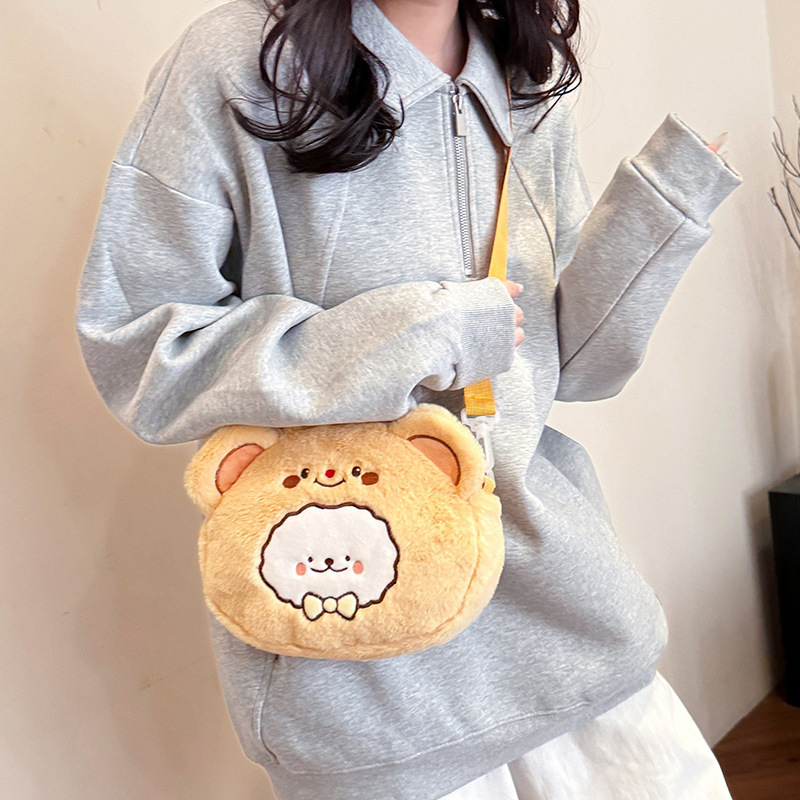 メーカー直売春新作アニメぬいぐるみ熊刺繍ショルダーバッグ可愛い少女心醜い萌え斜めショルダーバッグ女|undefined
