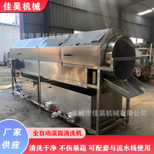 小型中草药高压清洗机不锈钢中药材洗药机全自动滚筒洗红薯机设备