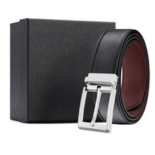 现货新款男士锌合金针扣皮带牛皮商务休闲百搭裤带真牛皮批发定制
