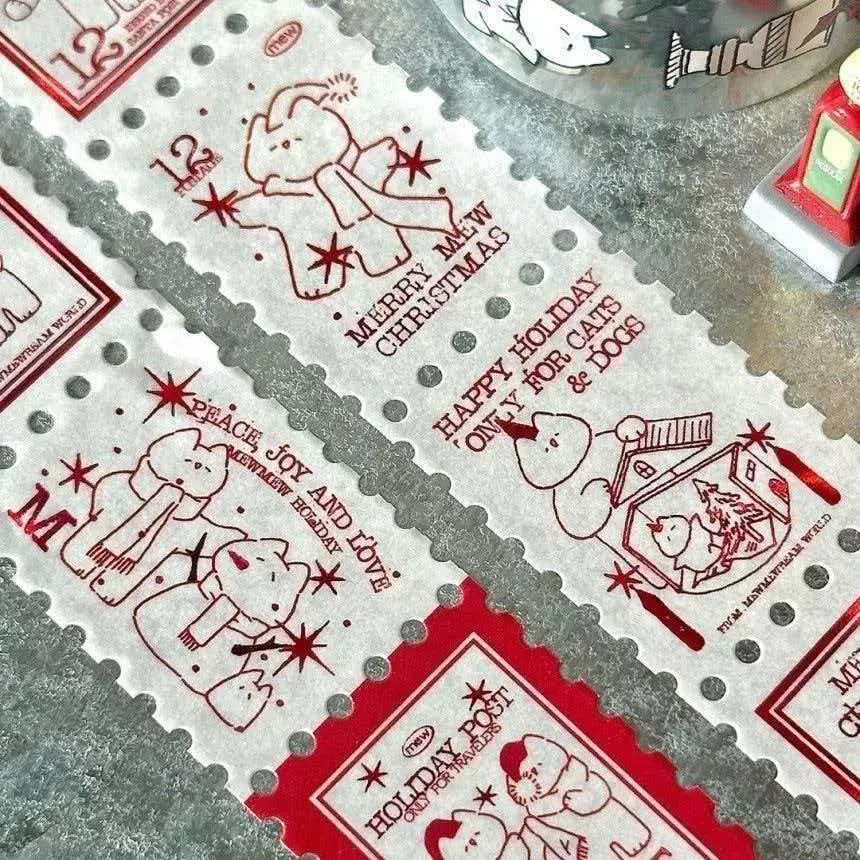 小红书同款圣诞节胶带高颜值星星节日邮票手帐拼贴素材装饰贴纸