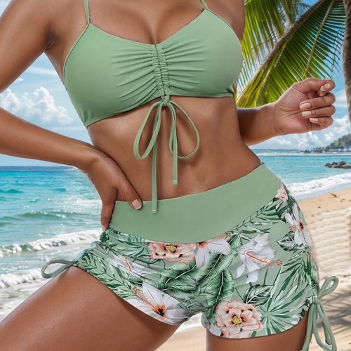 2025 European and American Plus Size Bikini Two-Piece Swimsuit for Women