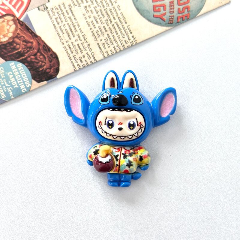 新しい漫画かわいいラブブ半透明ソリッドカラー冷蔵庫マグネット樹脂アクセサリー三次元装飾磁気ステッカー|undefined