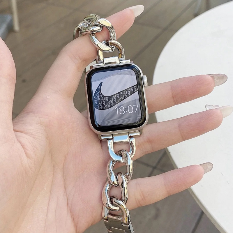 Tweed Style Metal High-End Suitable for Iwatch10 Apple Watch Strap S11 Generation Applewatch987Se Women's Model