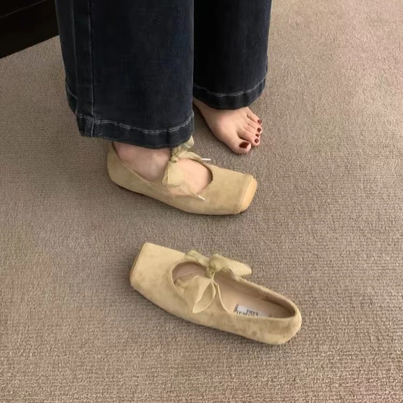 法式平底芭蕾舞方头单鞋女2025新款春秋玛丽珍晚晚温柔高颜值鞋子|undefined