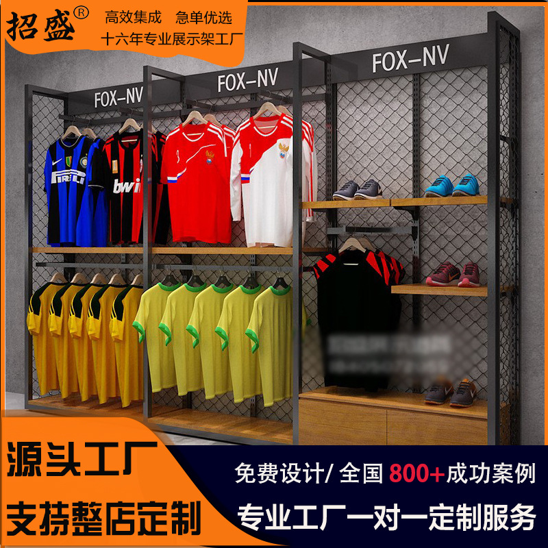 De gama alta de deportes y ocio ropa soporte de exhibición creativo nuevo al aire libre zapatos estante de la marca de moda LOGO tienda de ropa vitrina