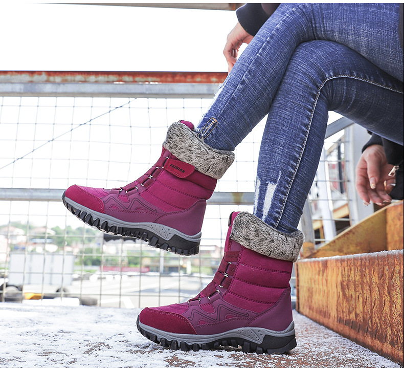 Women's Snow Boots Plush Lined Warm Winter Cold Resistant Boots_voghion.com
