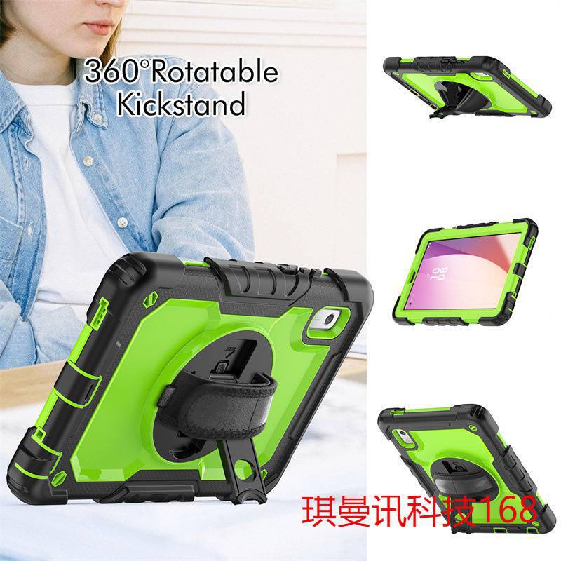 Suitable for Lenovo Tab M9 Tb-310Fu 2023 Silicone Pc Rotating Stand Protective Cover Strap Tablet Case