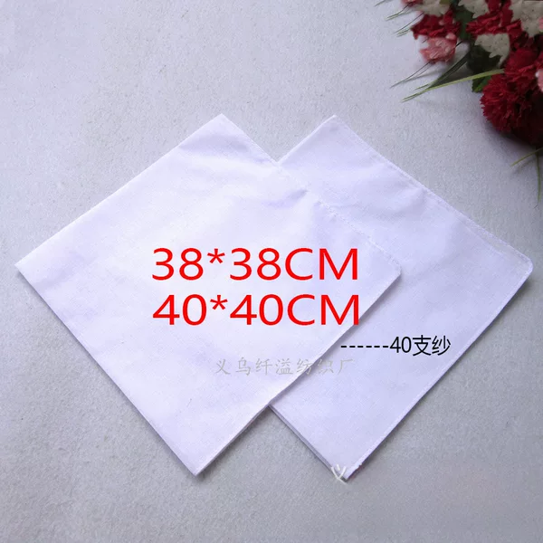Pure Cotton Tie-Dye Square White Handkerchief 21CM33CM38CM40CM Pure White Square Painting Handmade DIY