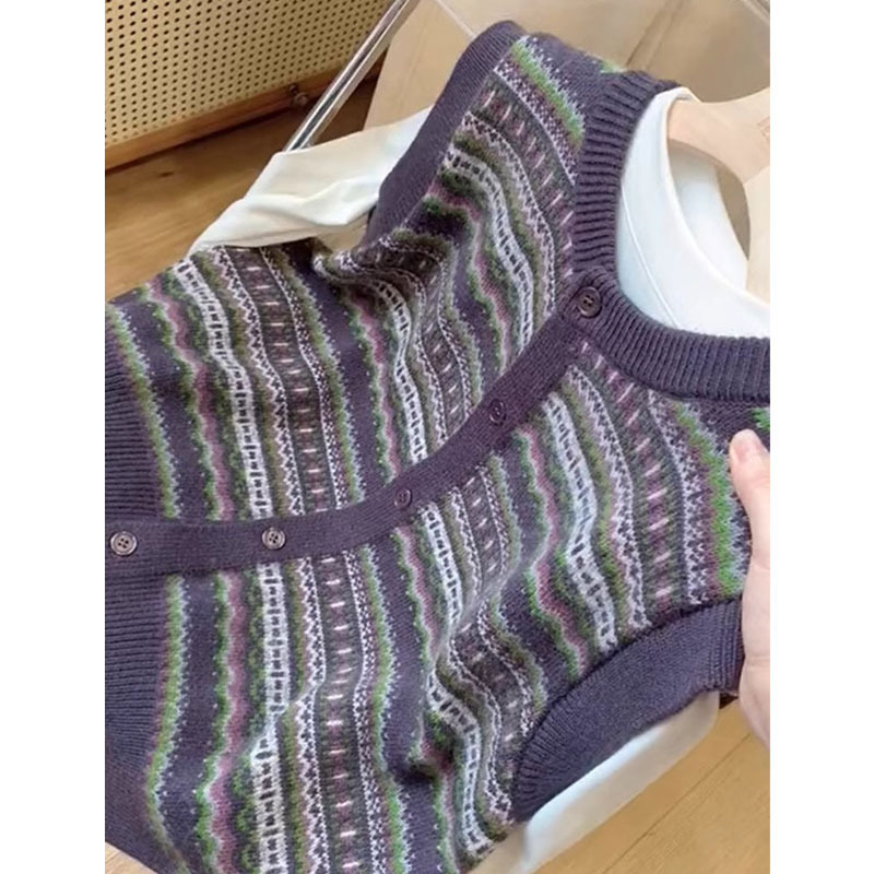 Retro knitted elegant fashionable design base body-friendly vest…