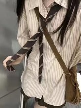 2024复古衬衫夏装港风学生宽松小众设计感趣味新款上衣外穿