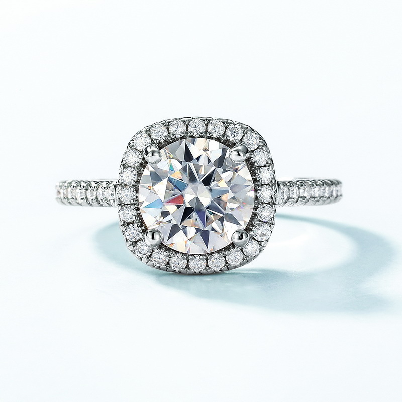 Bolso cuadrado clásico de recolección de calor transfronterizo Moissanita anillo S925 plata de ley pareja de lujo propuesta anillo de boda moda de lujo ligero