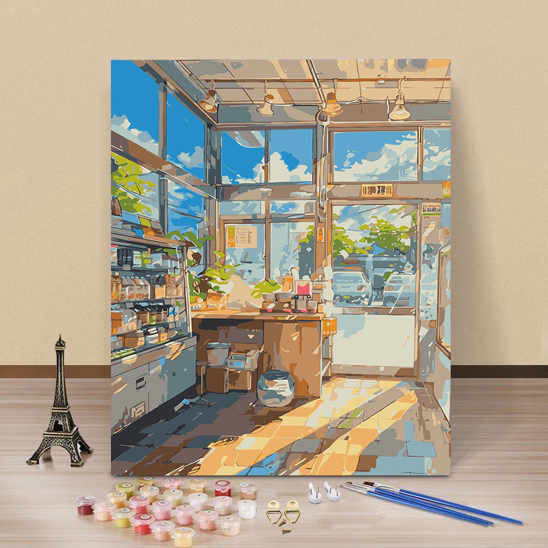 Diy pintura digital al óleo frente al mar verano hecha a mano Diy pinturas acrílicas curadas pinturas decorativas de la sala de estar