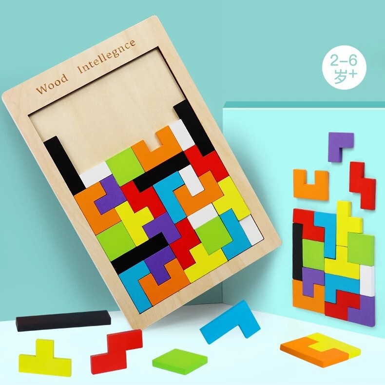 Tetris factory direct wholesale wooden puzzle building blocks children's toys early education puzzle wooden puzzle