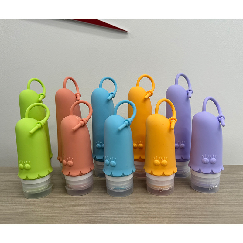 Viaje de silicona botella de 60ml 90ml gran capacidad conjunto de presión a prueba de fugas botella de almacenamiento de cosméticos nueva