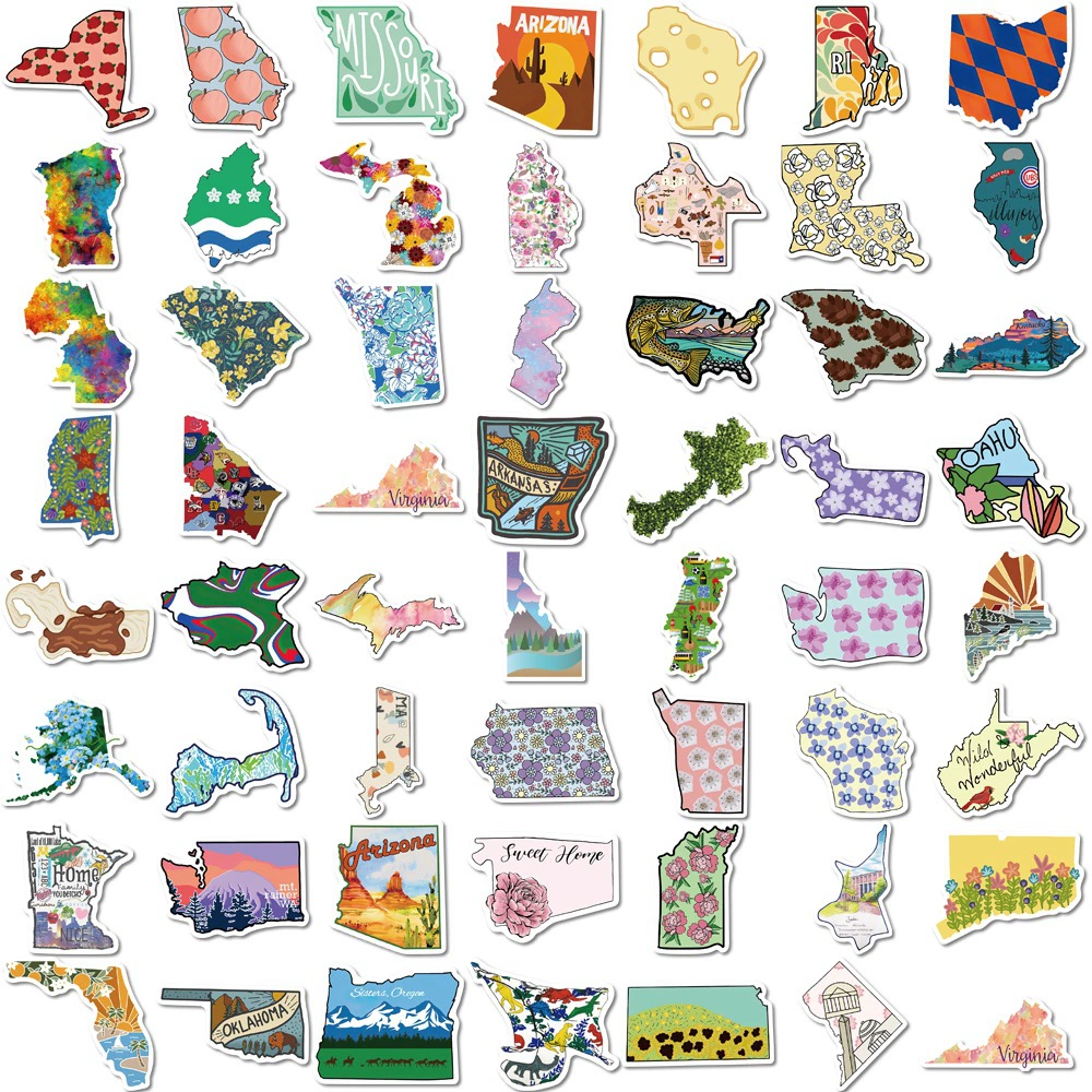 55 красочных государственных набросков государственных граффити наклейки багаж телефон случае СКУТЕР холодильник коллекция наклейки водонепроницаемый