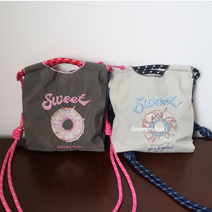 Japanese ball chain eco-friendly shopping bag embroidered nylon bag mini mini handbag for women in summer