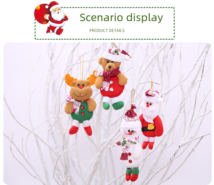 Décorations de Noël Ornements du Père Noël Décorations d'arbre de Noël Nécessités quotidiennes de Noël Pendentif d'arbre de Noël_voghion.com