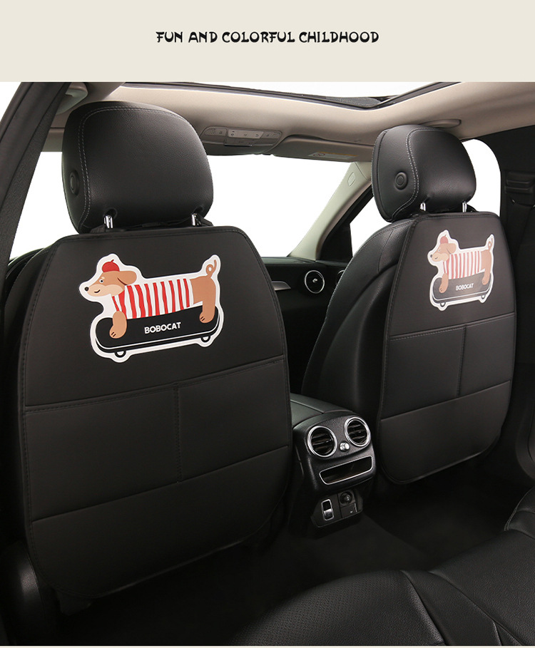 Car Anti-Kick Pad, Universal Anti-Kick Pad, Rear Seat Backrest Anti-Dirt Protective Pad, Children's Dachshund Anti-Kick Pad