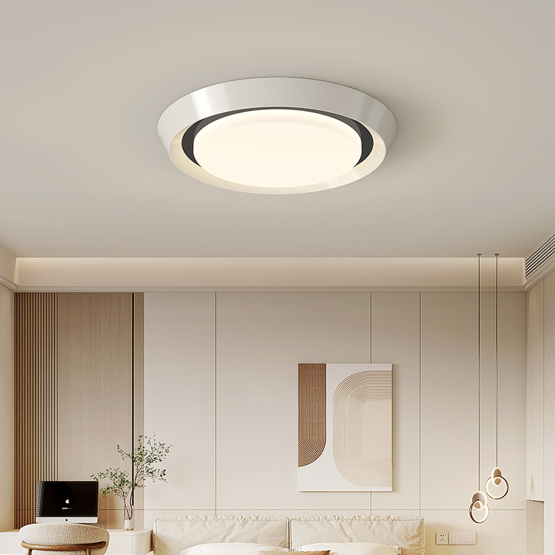 Lámpara de dormitorio minimalista, lámpara de techo, decoración de ojos de grano de madera de nogal creativa minimalista, lámpara de habitación de dormitorio principal atmosférica led
