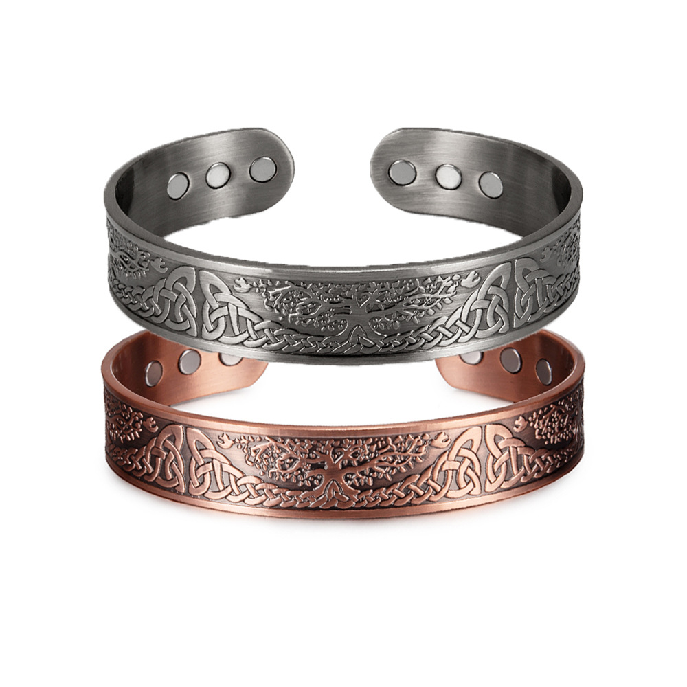 10g Weight Bangle Classification 1 Piece Quantity Vintage Style Cool Style Solid Color Copper Magnetic Men'S Bangle Men Cuff & Bangle