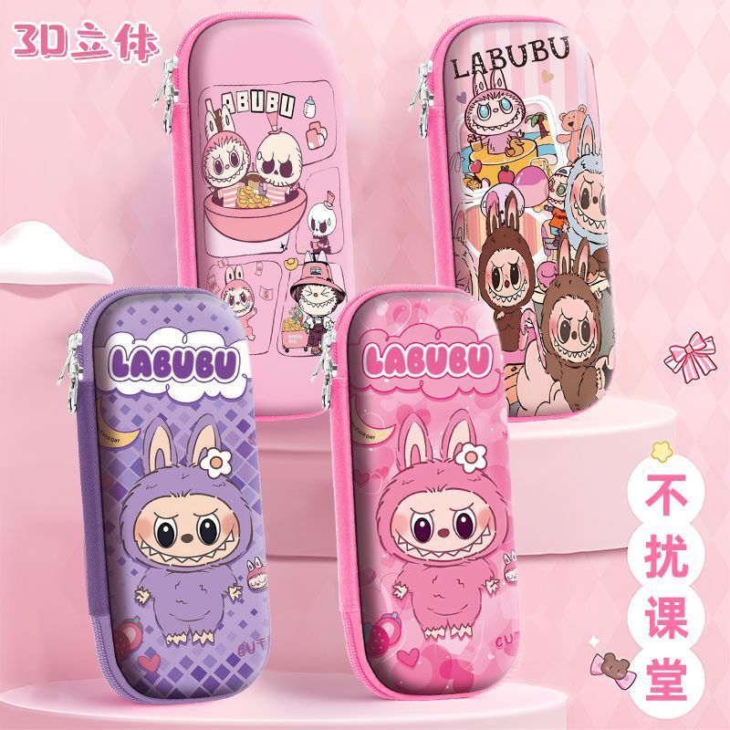 LABUBU 学生用鉛筆バッグ LABUBU 大容量文具箱 幼児用 かわいい女の子 大容量防水筆箱|undefined