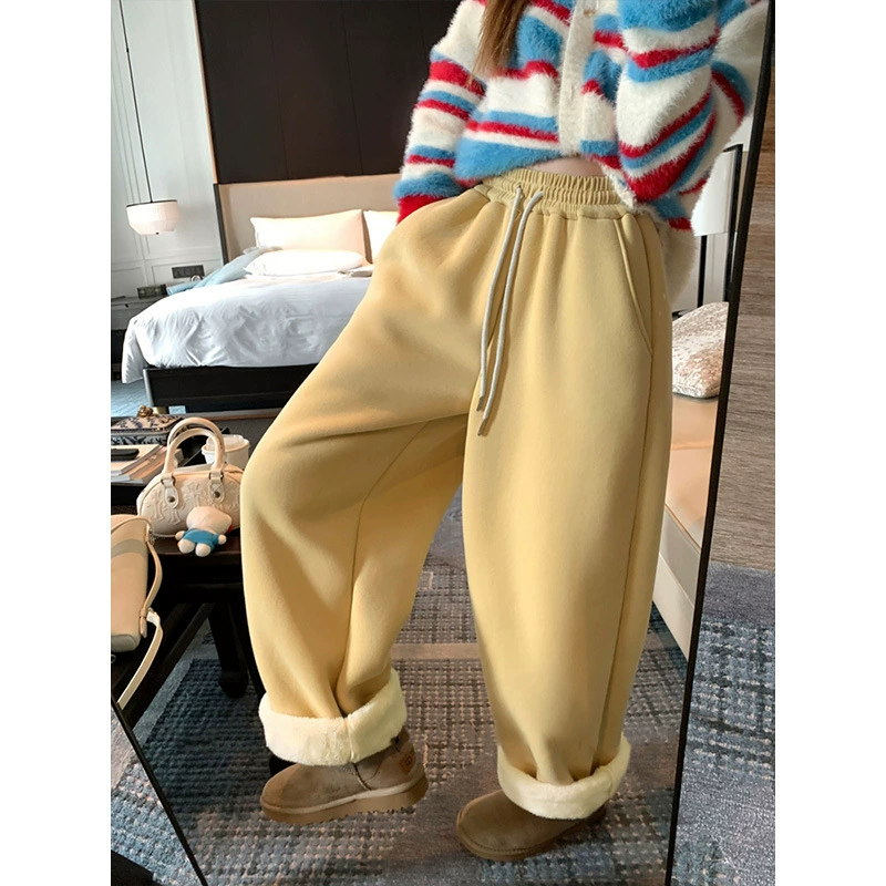 Супер толстые теплые специальные бархатные брюки женские толстые бархатные брюки осенью и зимой толстые северо-восточные хлопчатобумажные брюки повседневные спортивные широкие брюки
