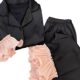 Four Seasons Thin Ice and Snow Silk Pajamas Women's Summer Long Sleeve Solid Color Black High-end suit Style Outer Wearable Home Clothes