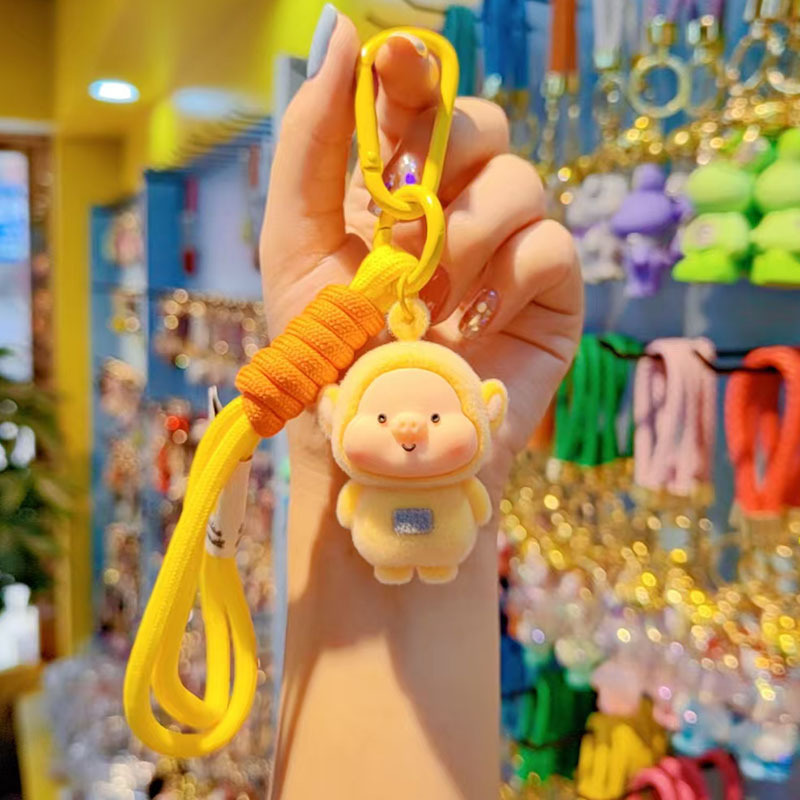 Antena de flojo de dibujos animados pareja llavero de coche creativo colgante de llave de bolsos de mujer colgante colgante al por mayor