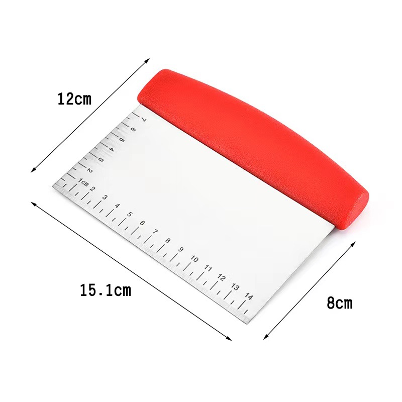 Stainless Steel Scale Dough Flour Half Circle Square Cutter Stainless Steel Scraper Kitchen Gadget Baking Tool