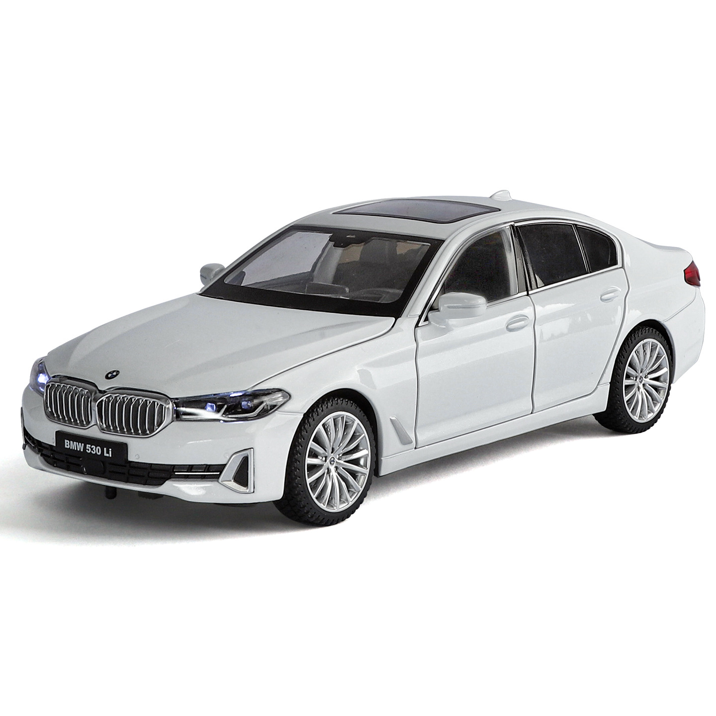 Auténtico autorizado 1: 24 BMW530li modelo de automóvil de aleación sonido óptico novio regalo de automóvil 4s regalo de tienda
