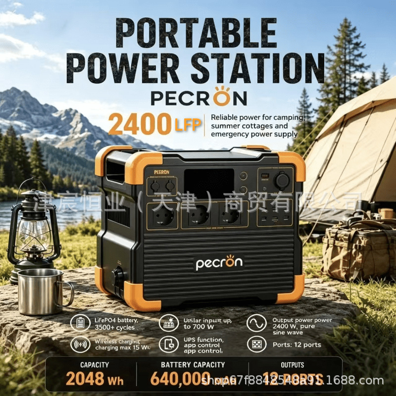 Pecron E2400Lfp Outdoor Power Supply Eu Portable 2-Kilowatt Energy Storage Backup Fast Charging Pecron