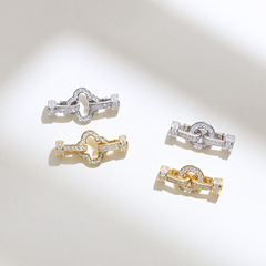 S925 Pure Silver Exquisite Clover Leaf Clasp DIY Handmade Pearl Bracelet Necklace Finishing Clasp Decorative Pendant