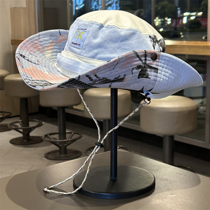 Viajar entre padres e hijos, montañismo al aire libre, camping, gorro de pescador para niños, protector solar de verano para hombres y mujeres, sombrero de vaquero, sombrero de sombra