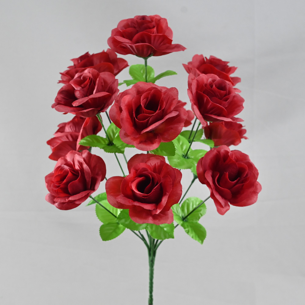 Rosas Artificiales Enviadas de Fábrica, 12 Cabezas de Rosa Pequeñas para Arreglos Florales, Decoración de Bodas, Flores Artificiales al por Mayor