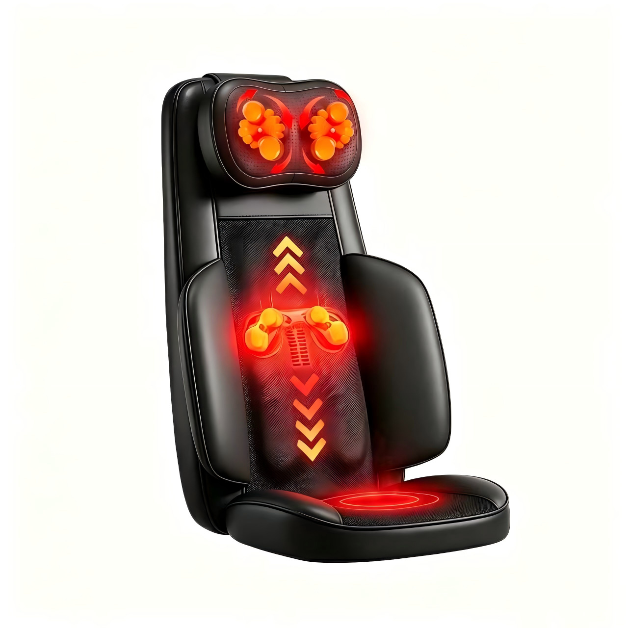 Cojín de masaje, almohadilla térmica para espalda, cojín de masaje para silla, masajeador, dispositivo de soporte lumbar, masajeador de cuello, cojín vibratorio, para coche.