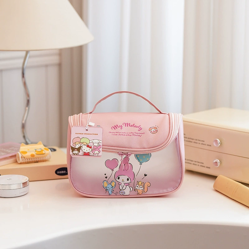 Hello Kitty, высококачественная вместительная косметичка из мультяшного полиуретана, сумка-органайзер для переноски